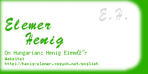 elemer henig business card